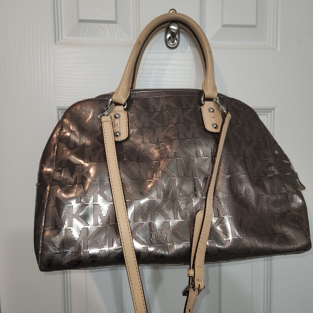 Michael Kors Silver Metallic Dome Bag
